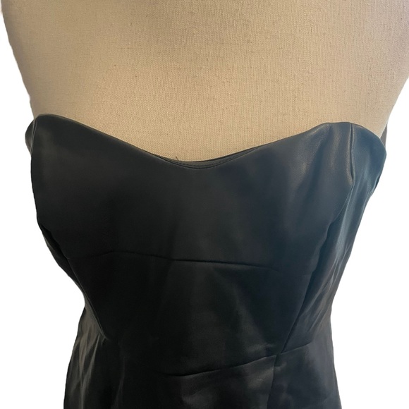 ANTHROPOLOGIE Hutch Strapless Faux Leather Mini Dress New With Tags - Picture 4 of 16
